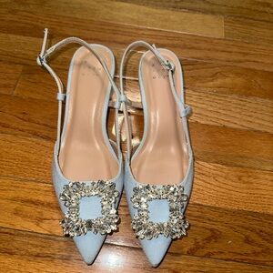Target Blue Mules with Crystal Accents